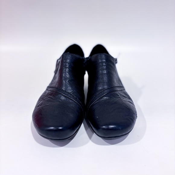 RIEKER Black Heeled Ankle Shoes With Faux Snakeskin Panel | Size 5.5 * - Picture 2 of 8